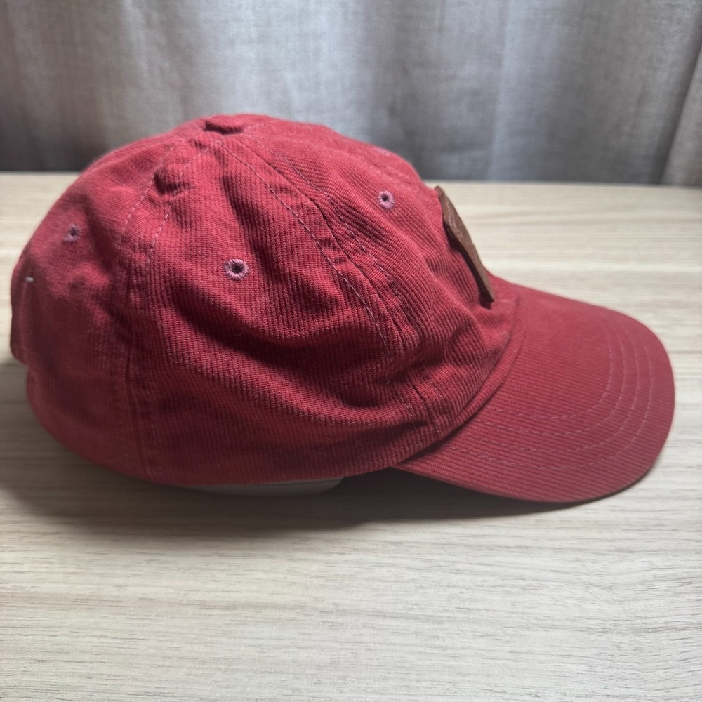 Over Under Corduroy Hat Mens OSFA Burgundy Red Leather Patch USA Made Preppy - Picture 5 of 7